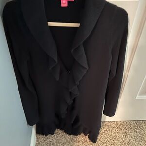 Lilly Pulitzer cashmere ruffle cardigan. size XS